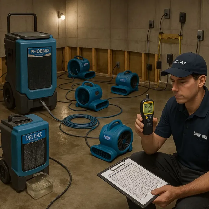 Structural Drying and Dehumidification process in Greenwood, SC